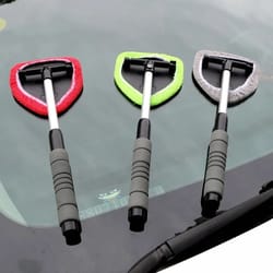 telescopic car windshield cleaning brush with microfiber head