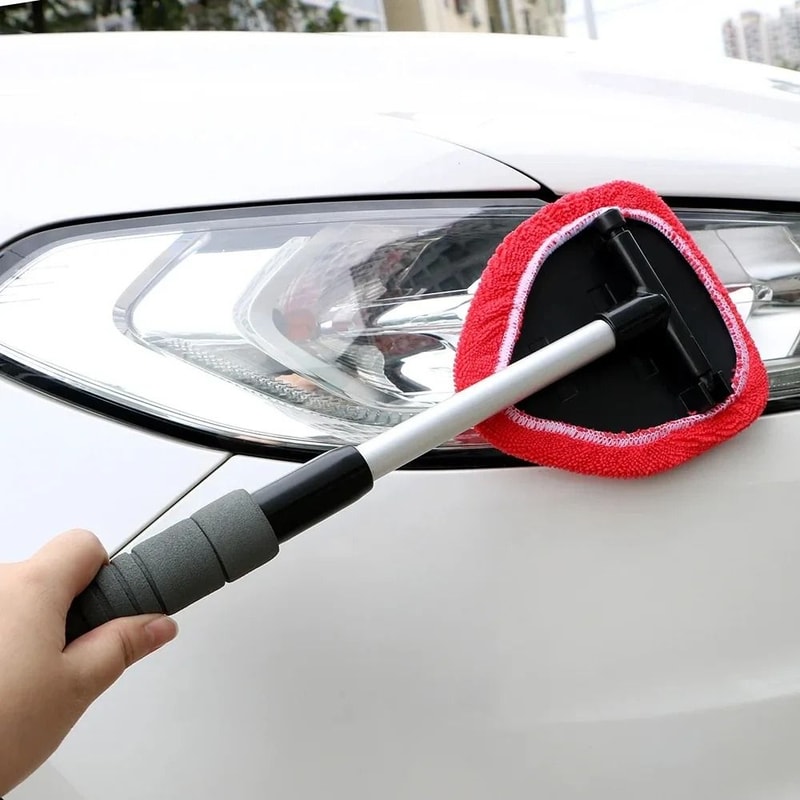 Telescopic Car Windshield Cleaning Brush With Microfiber Head 2