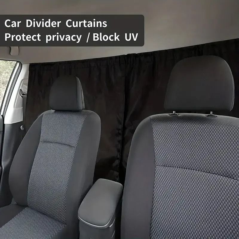 Car Privacy Curtains Set Sun Shade Divider For Front And Rear Seats 4
