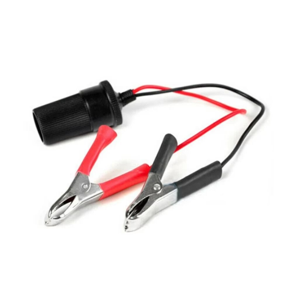 12V Car Battery Clip Adapter With Cigarette Lighter Socket High Power Copper Clamps 6