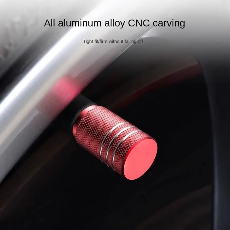 Aluminum Tire Valve Caps Set Knurled Air Stem Covers For Cars And Trucks 3