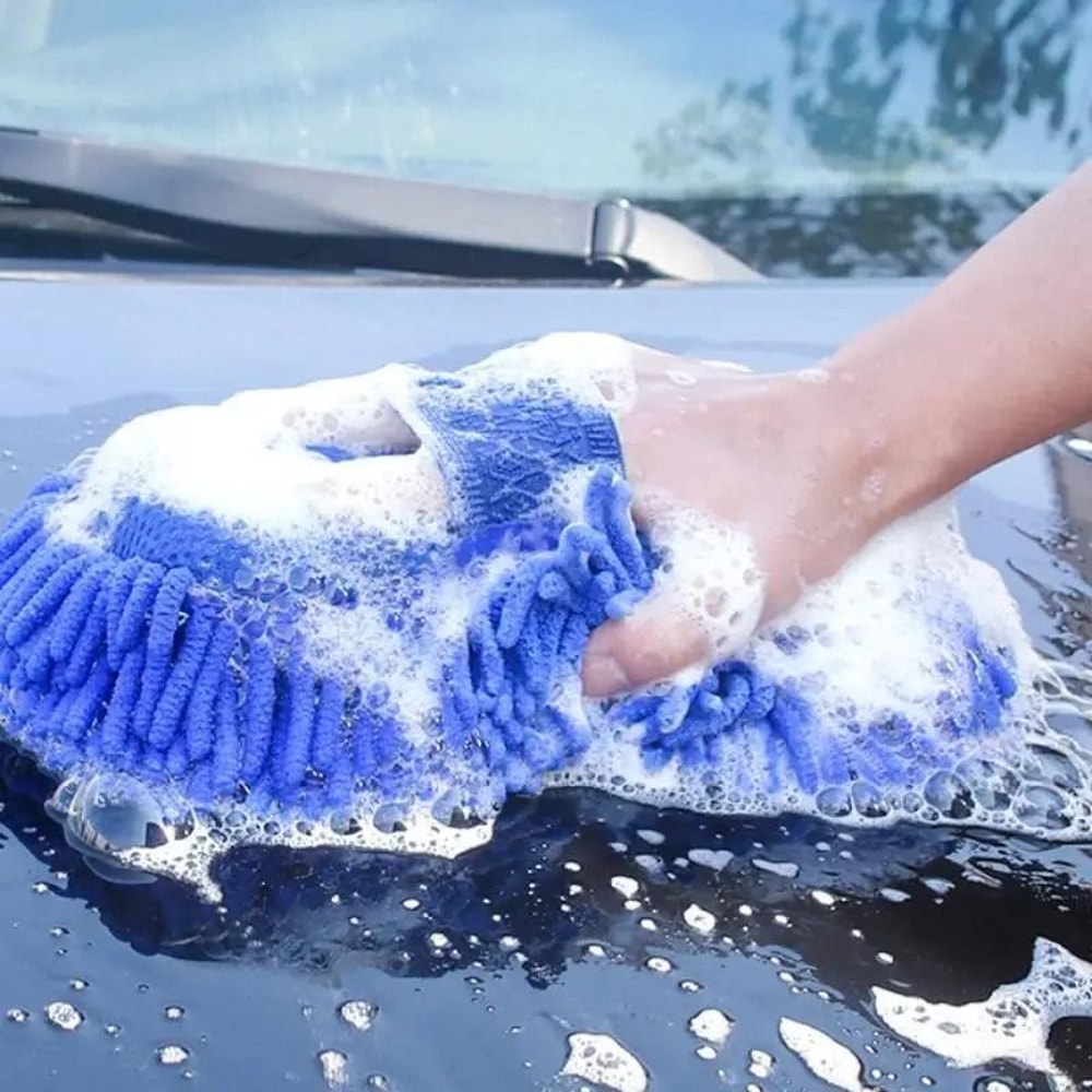 Microfiber Car Wash Glove Chenille Cleaning Sponge For Auto Detailing 1