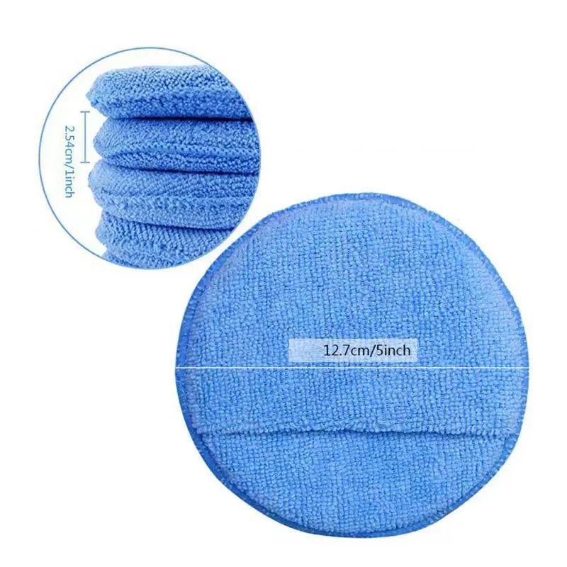 Microfiber Wax Applicator Pads 5 Inch Car Polishing Sponges With Finger Pocket 2
