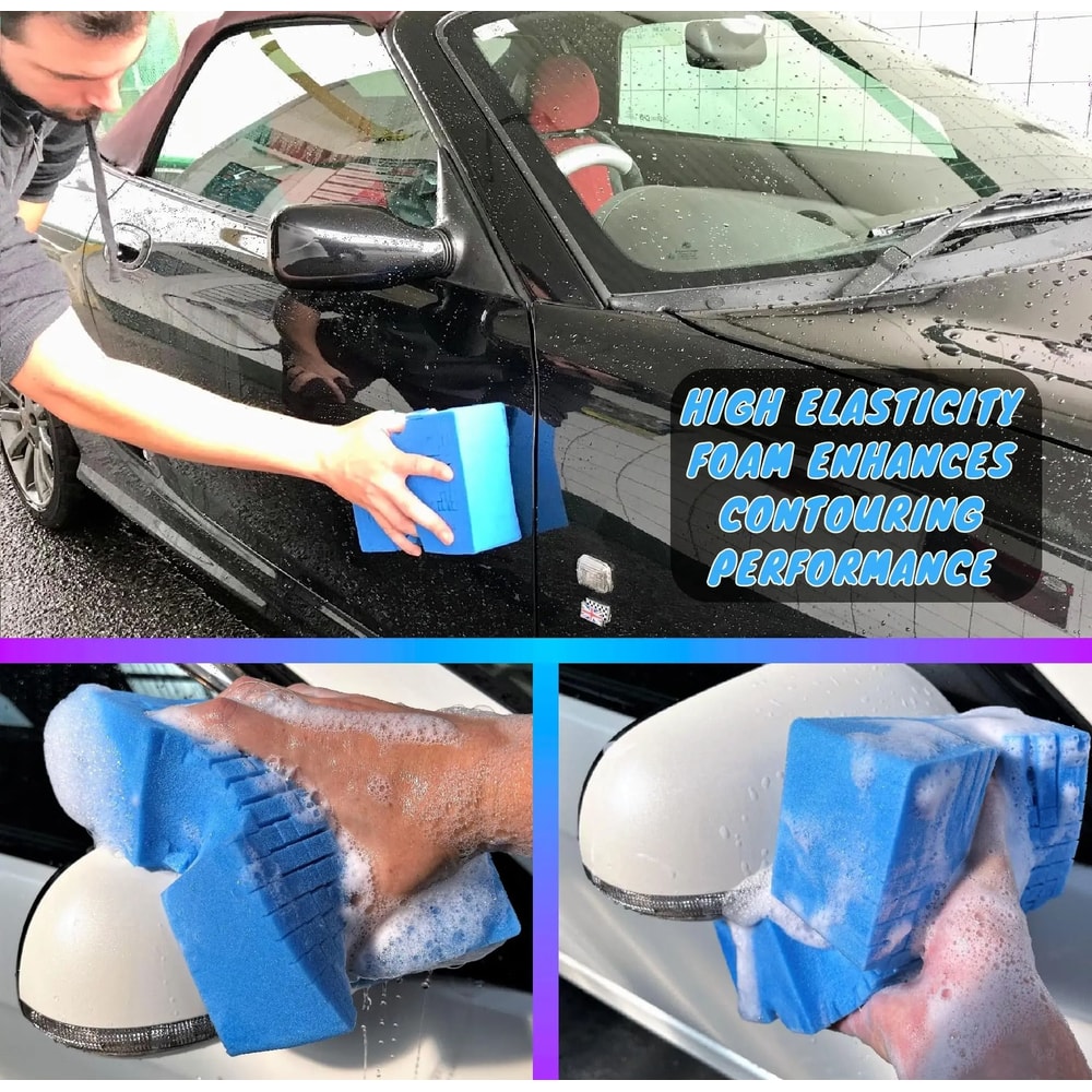 Large Cross Cut Car Wash Sponge Soft Foam Grid Cleaning Tool 3