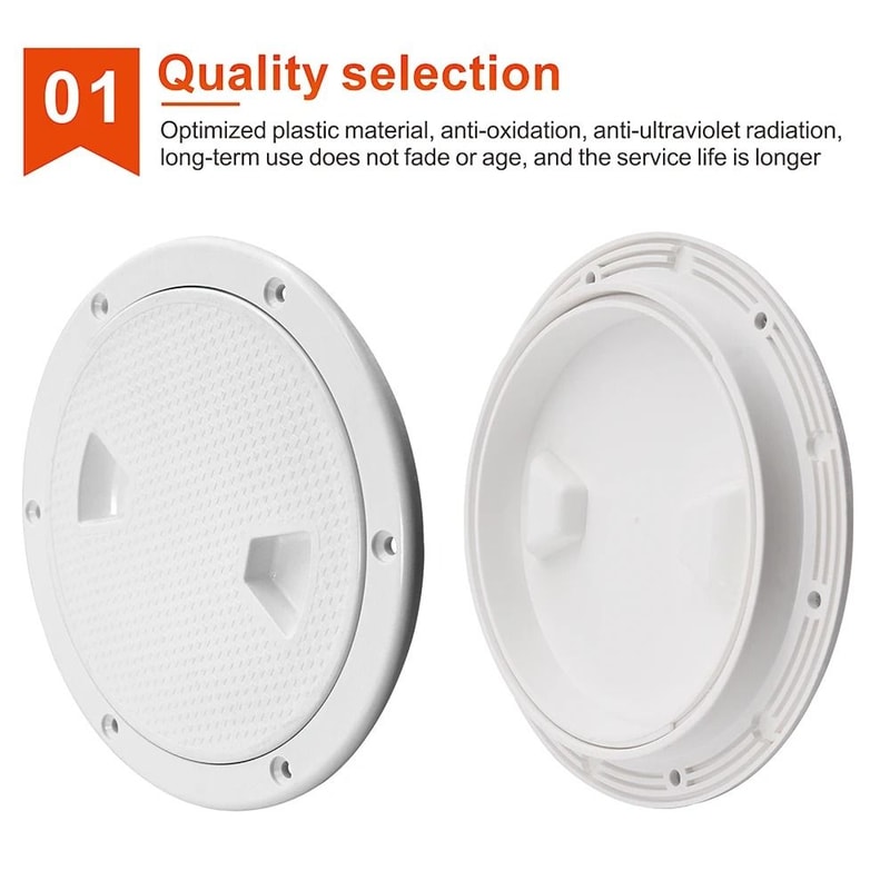 ABS Round Deck Hatch Cover Non Slip Screw Out Inspection Plate For Marine And RV 3