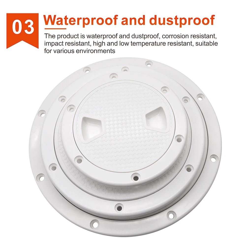 ABS Round Deck Hatch Cover Non Slip Screw Out Inspection Plate For Marine And RV 5