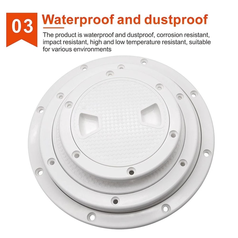 ABS Round Deck Hatch Cover Non Slip Screw Out Inspection Plate For Marine And RV 5