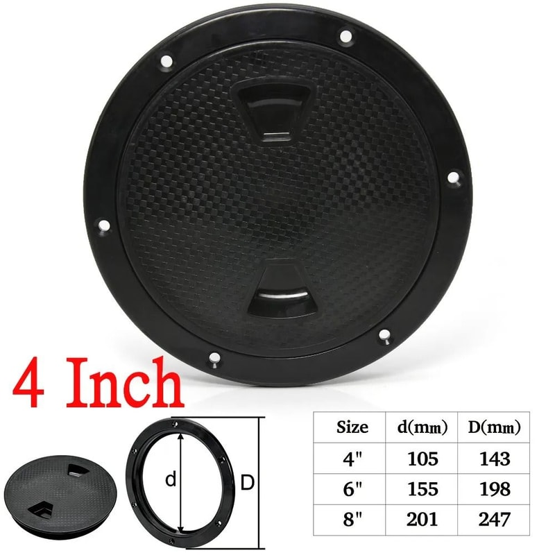 ABS Round Deck Hatch Cover Non Slip Screw Out Inspection Plate For Marine And RV 7