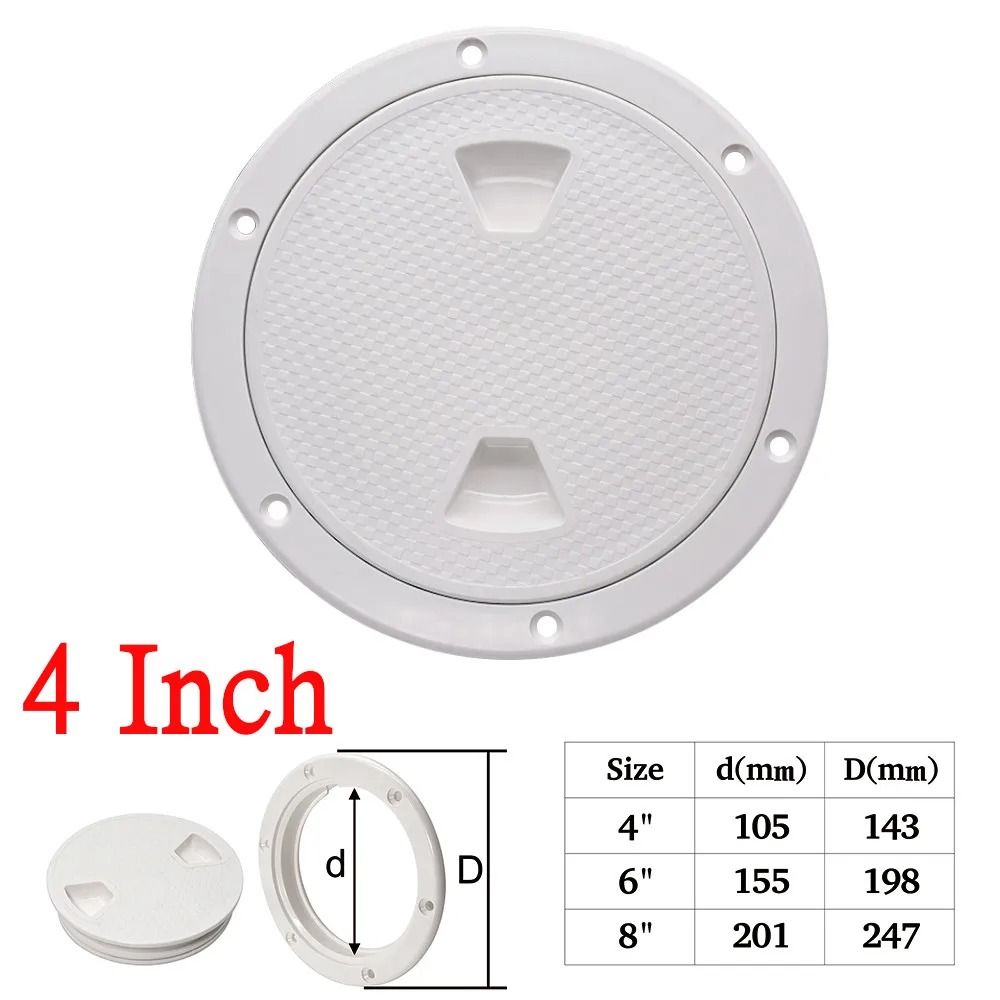ABS Round Deck Hatch Cover Non Slip Screw Out Inspection Plate For Marine And RV 8