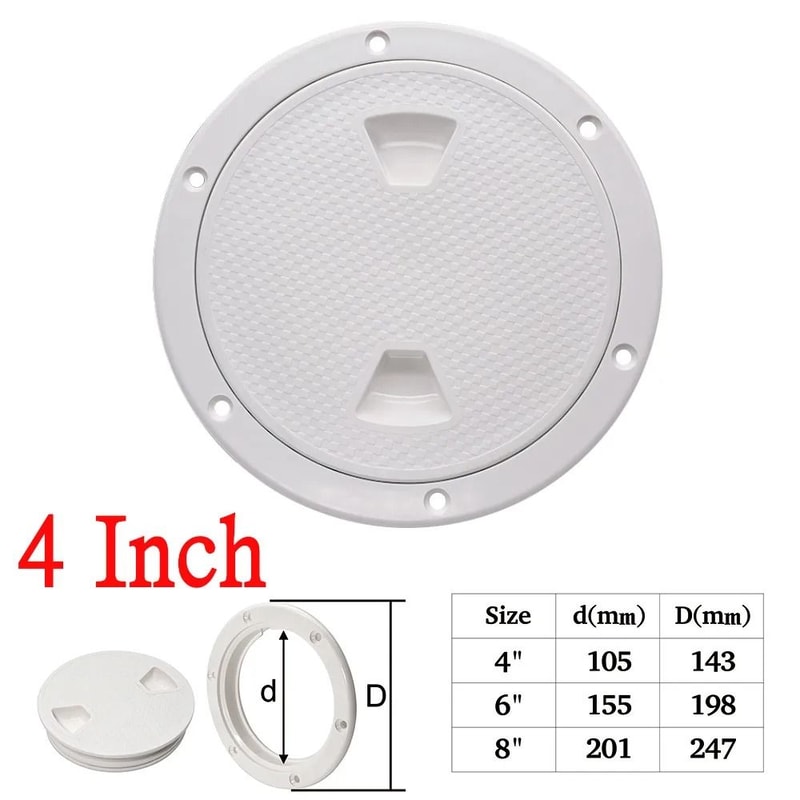 ABS Round Deck Hatch Cover Non Slip Screw Out Inspection Plate For Marine And RV 8