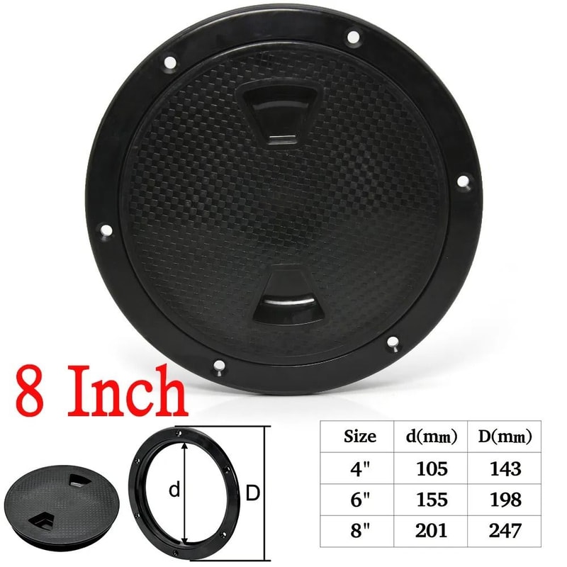 ABS Round Deck Hatch Cover Non Slip Screw Out Inspection Plate For Marine And RV 12