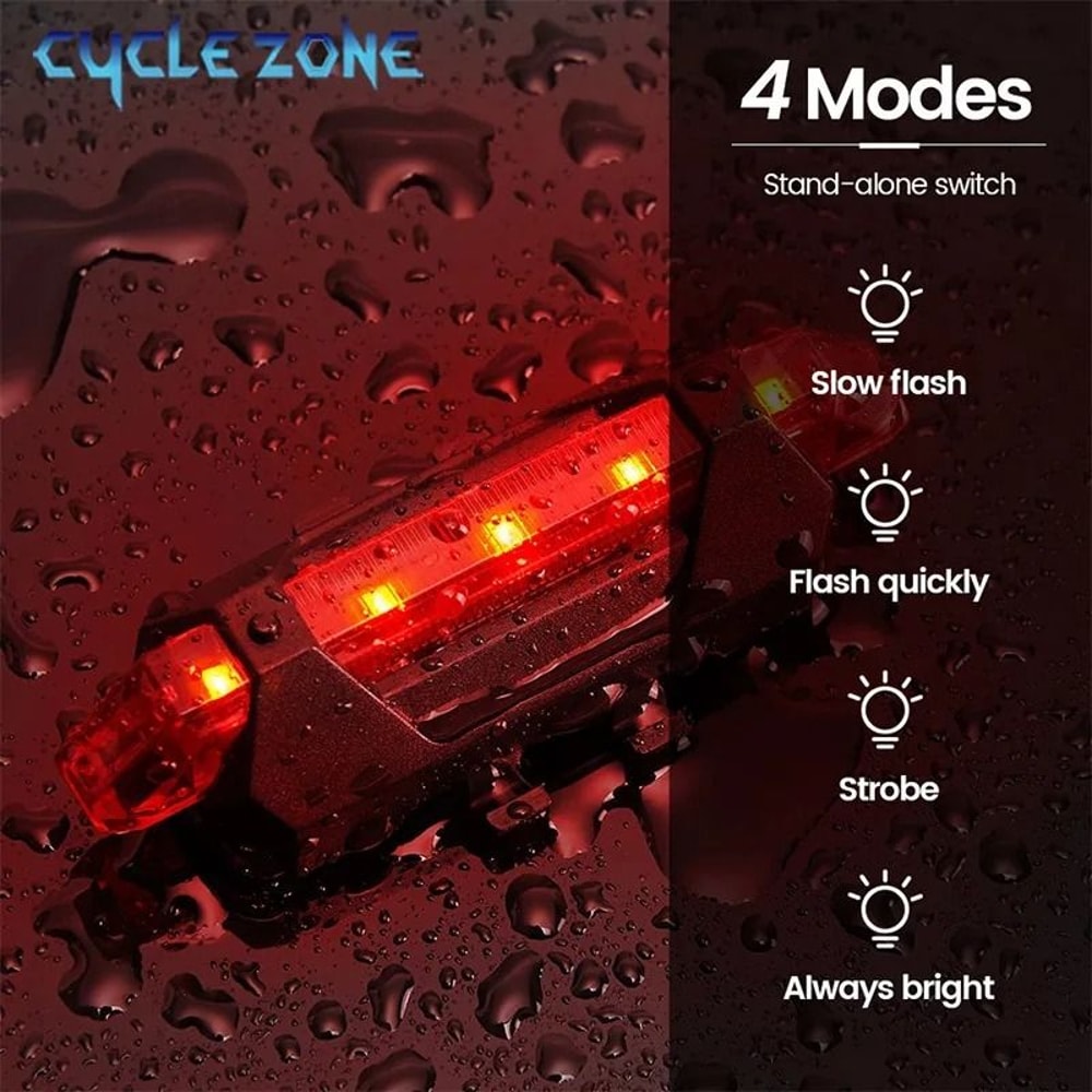 USB Rechargeable Bike Light Set Front And Rear LED Bicycle Headlight And Taillight 4