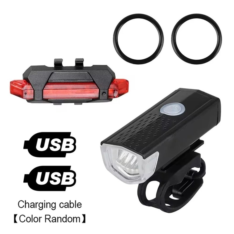 USB Rechargeable Bike Light Set Front And Rear LED Bicycle Headlight And Taillight 7