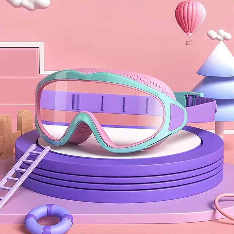 Kids Swimming Goggles Anti Fog UV Protection Wide View Waterproof Pool Glasses 0