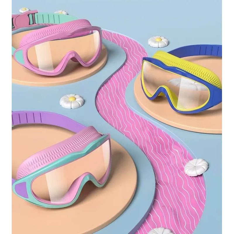 Kids Swimming Goggles Anti Fog UV Protection Wide View Waterproof Pool Glasses 5