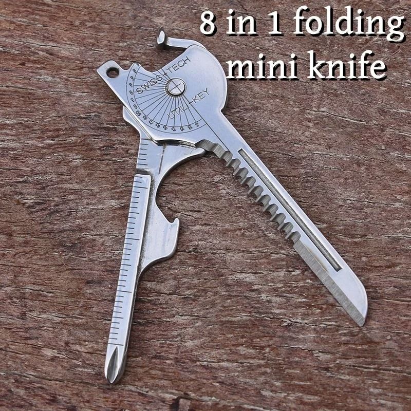 8in1 MultiTool Keychain Compact Survival Utility Tool For Camping And Everyday Use 0