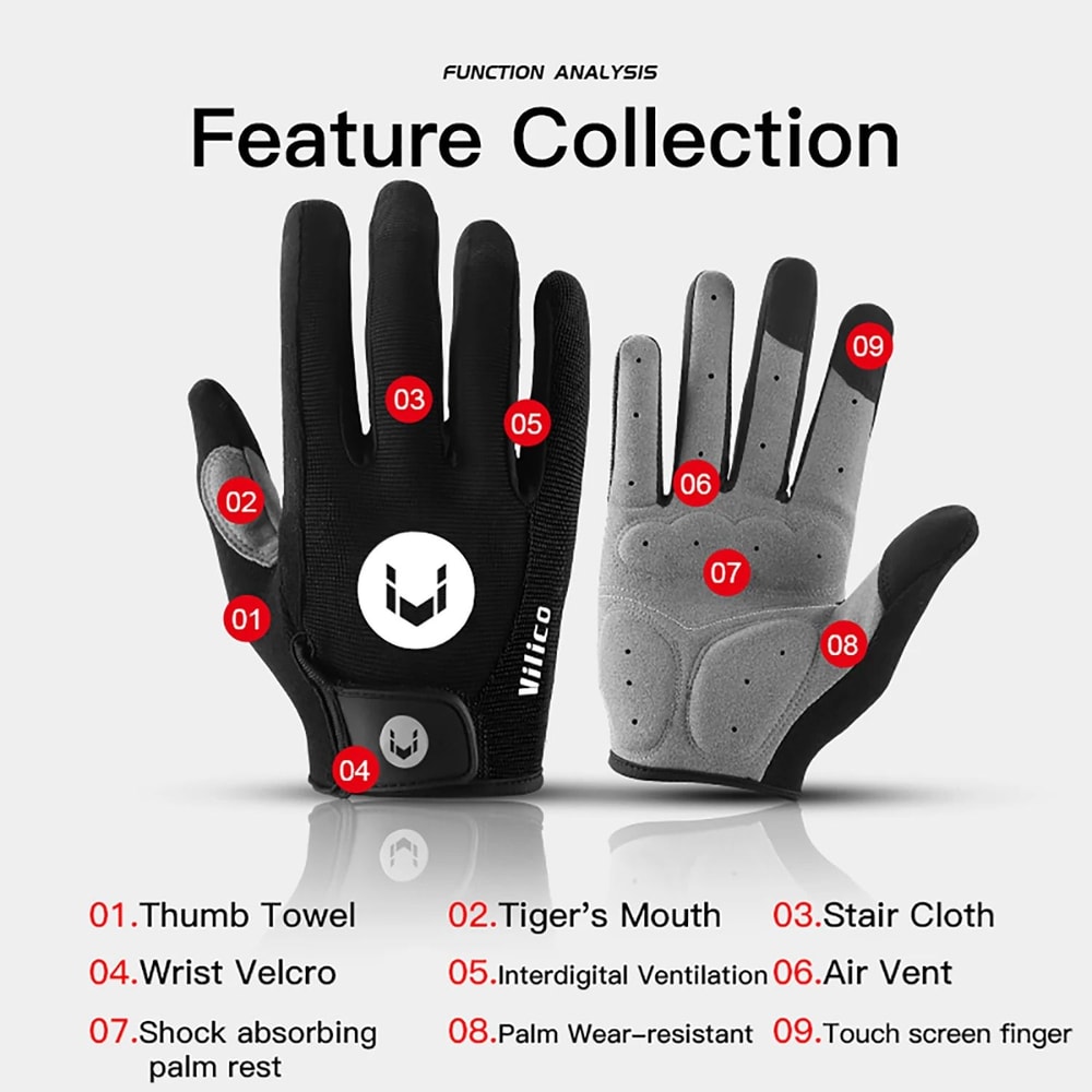 Cycling Anti Slip Full Finger Gloves For MTB And Fitness 3