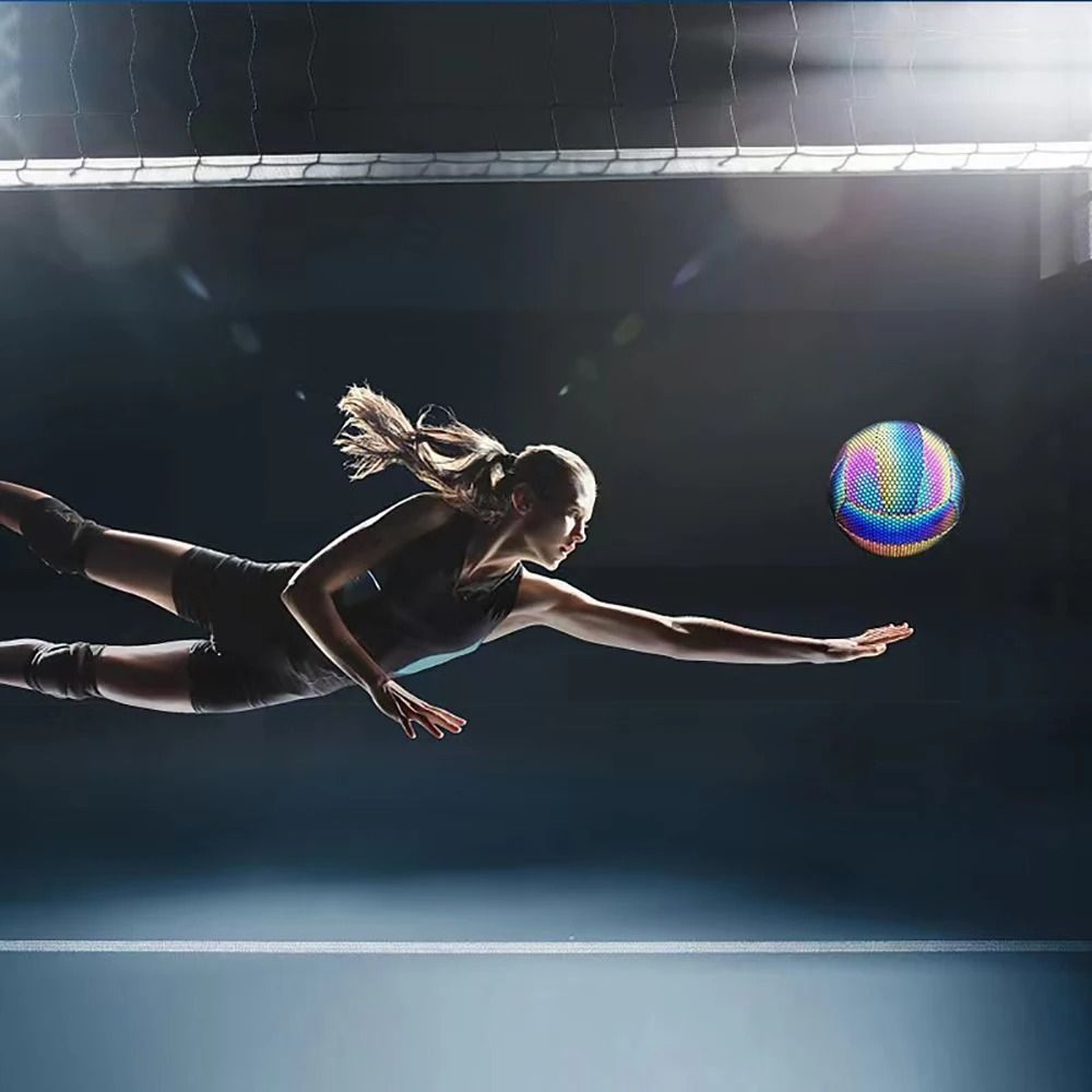Size 5 Reflective Rainbow Volleyball Glow In The Dark Sports Ball 3