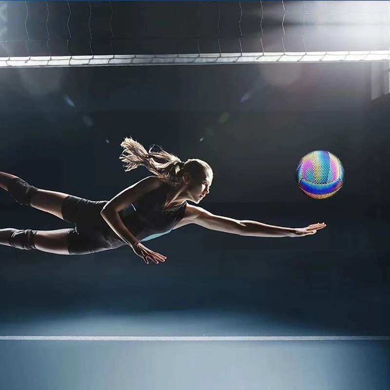 Size 5 Reflective Rainbow Volleyball Glow In The Dark Sports Ball 3