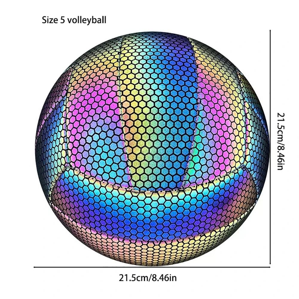 Size 5 Reflective Rainbow Volleyball Glow In The Dark Sports Ball 4