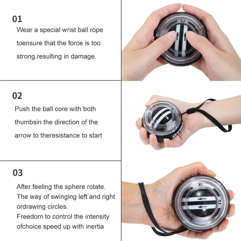 Self Starting Wrist Gyro Ball Power Trainer Forearm Exerciser 3