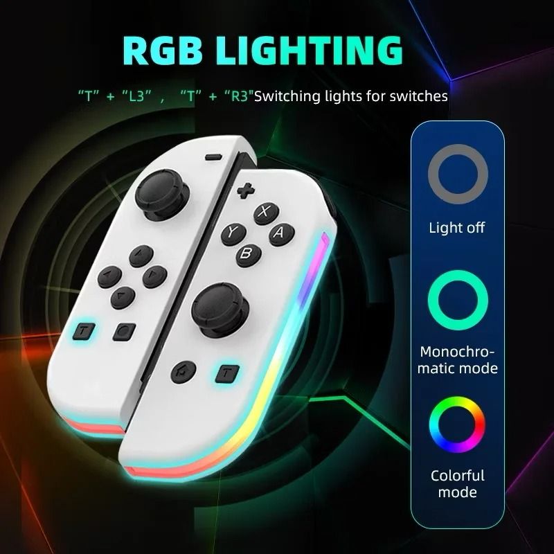 Wireless Joy Con Style Game Controller With RGB Light For Switch 3