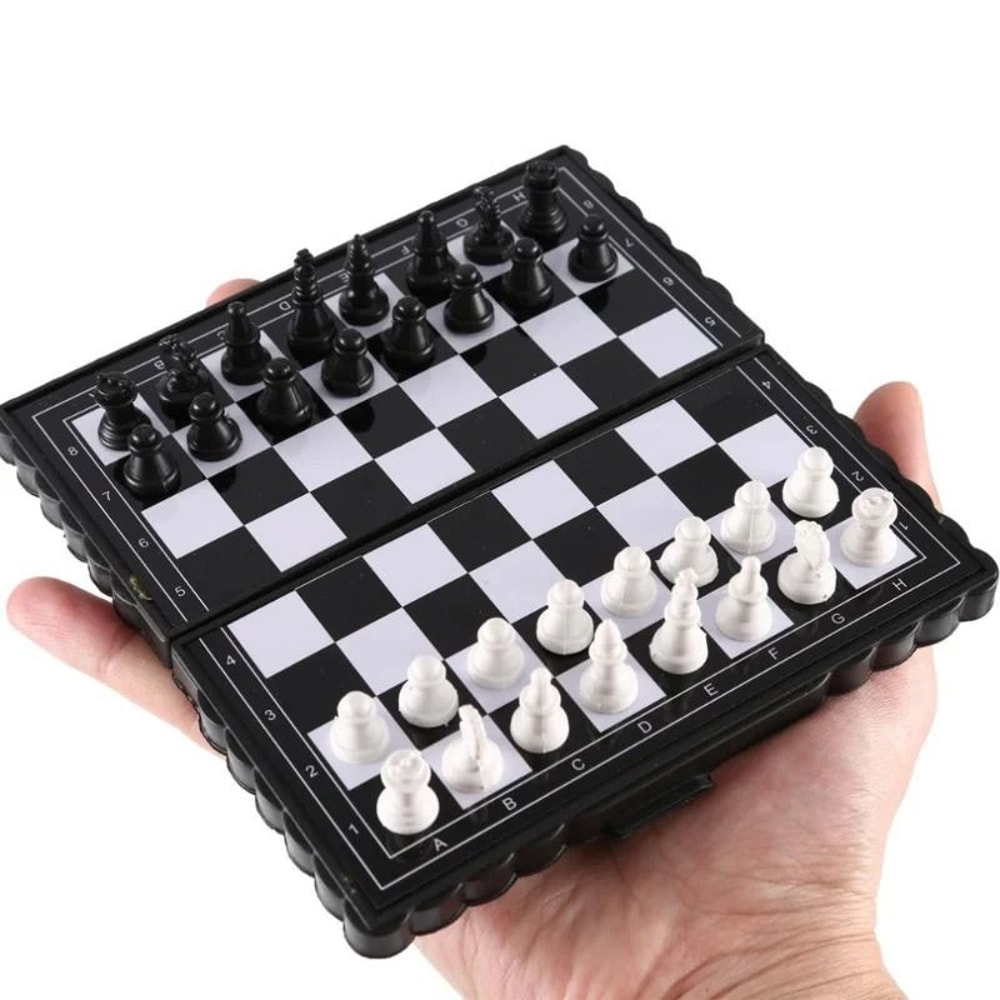 Mini Magnetic Chess Set Folding Portable Board Game 0