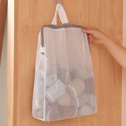 honeycomb mesh laundry storage bag with zipper