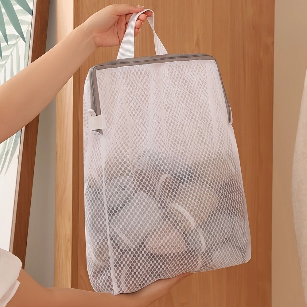 Honeycomb Mesh Laundry Storage Bag With Zipper 5