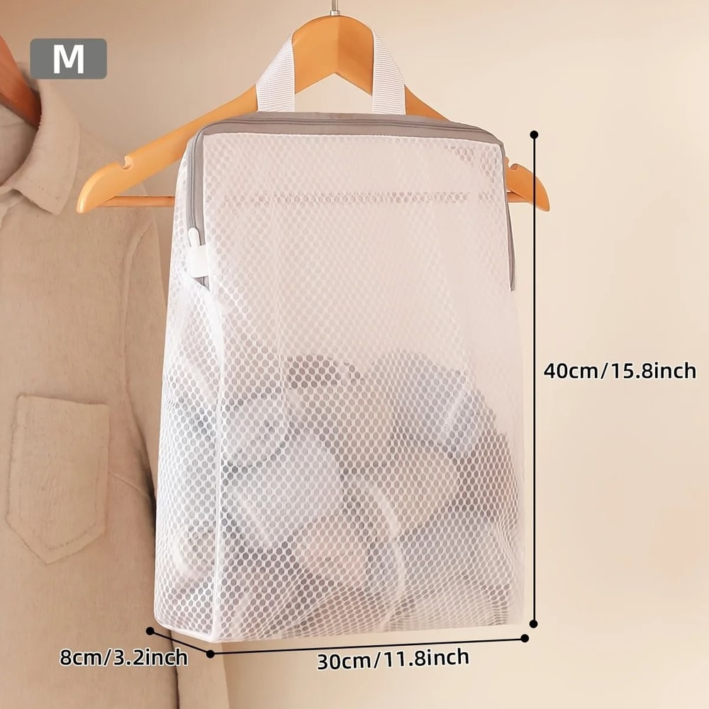 Honeycomb Mesh Laundry Storage Bag With Zipper 7