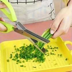 5-layer stainless steel kitchen scissors herb shredder