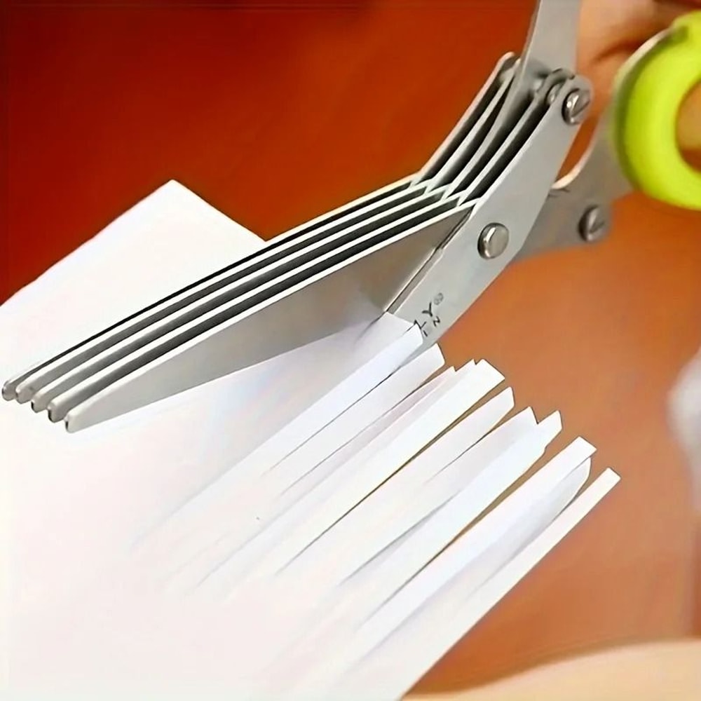5Layer Stainless Steel Kitchen Scissors Herb Shredder 4