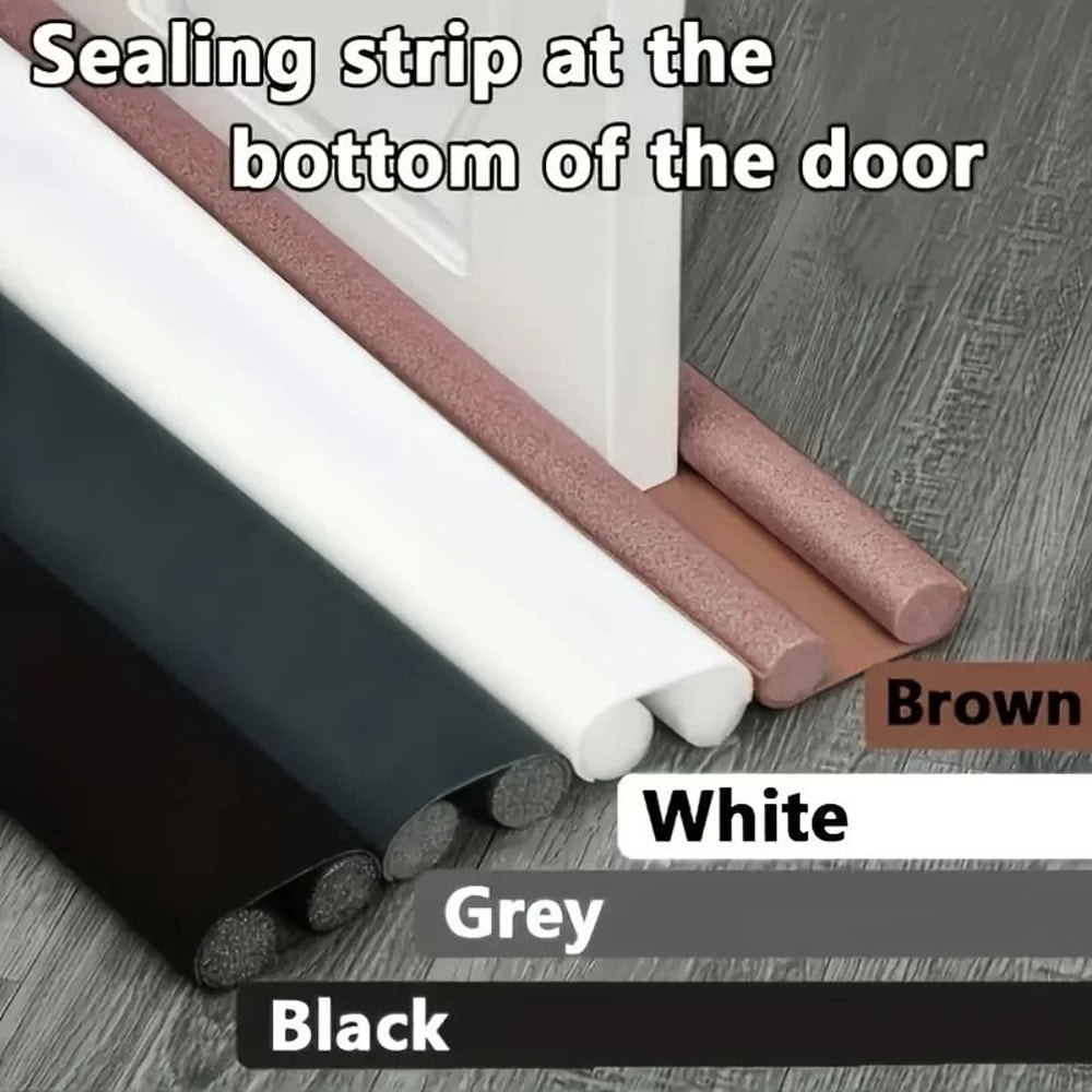 Double Flexible Door Draft Stopper Weatherproof Seal 0