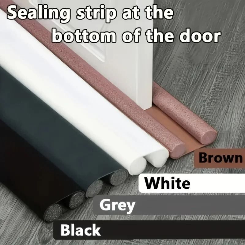 Double Flexible Door Draft Stopper Weatherproof Seal 0