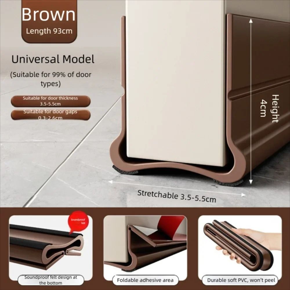 SelfAdhesive Door Bottom Sealing Strip With Soundproof Felt 7