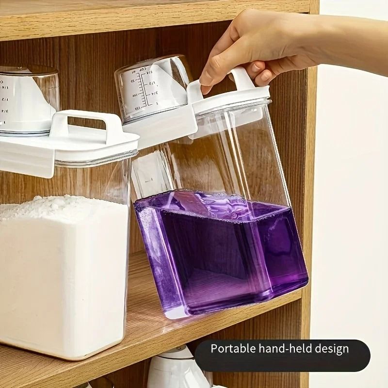 Airtight Laundry Detergent Powder Storage Container With Measuring Cup 1