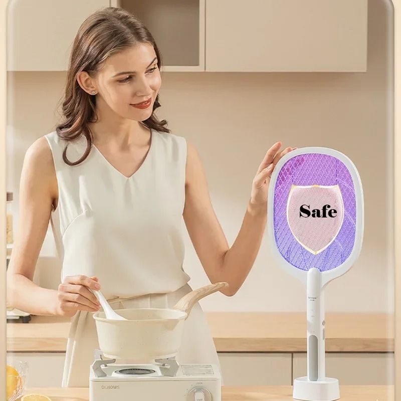 USB Rechargeable Mosquito Killer Fly Swatter With Charging Base 3