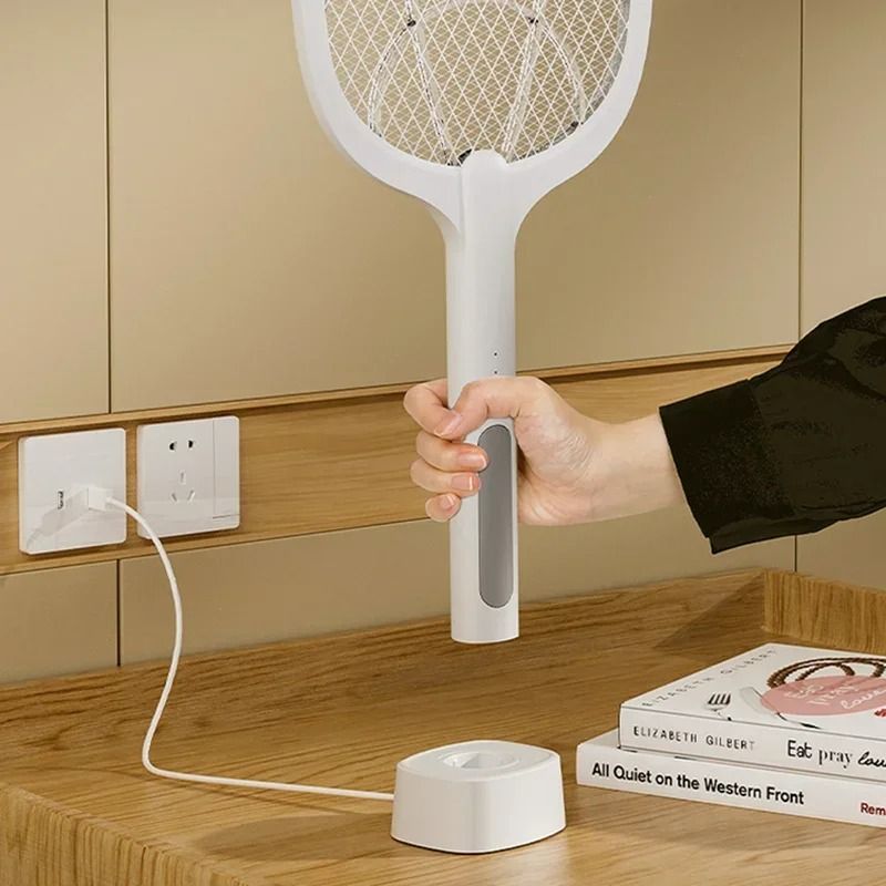 USB Rechargeable Mosquito Killer Fly Swatter With Charging Base 4