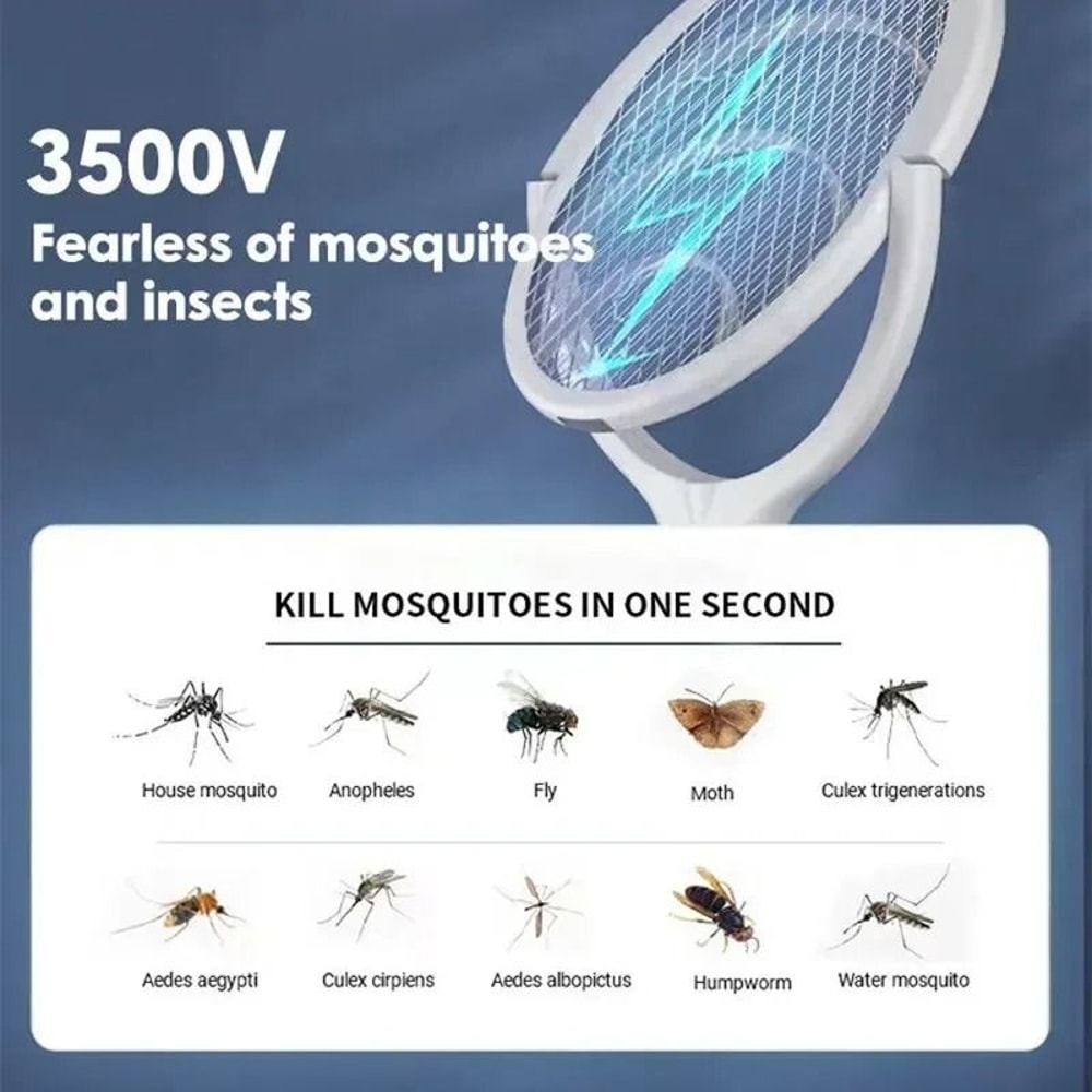 5in1 USB Rechargeable Electric Mosquito Swatter Racket 2