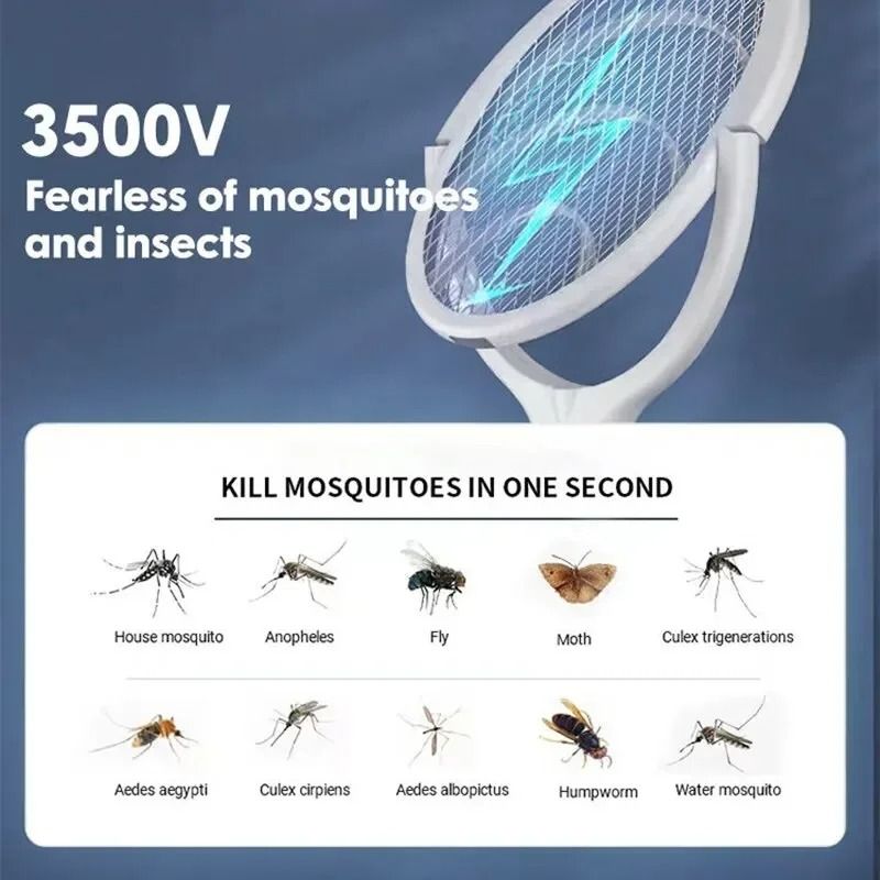 5in1 USB Rechargeable Electric Mosquito Swatter Racket 2