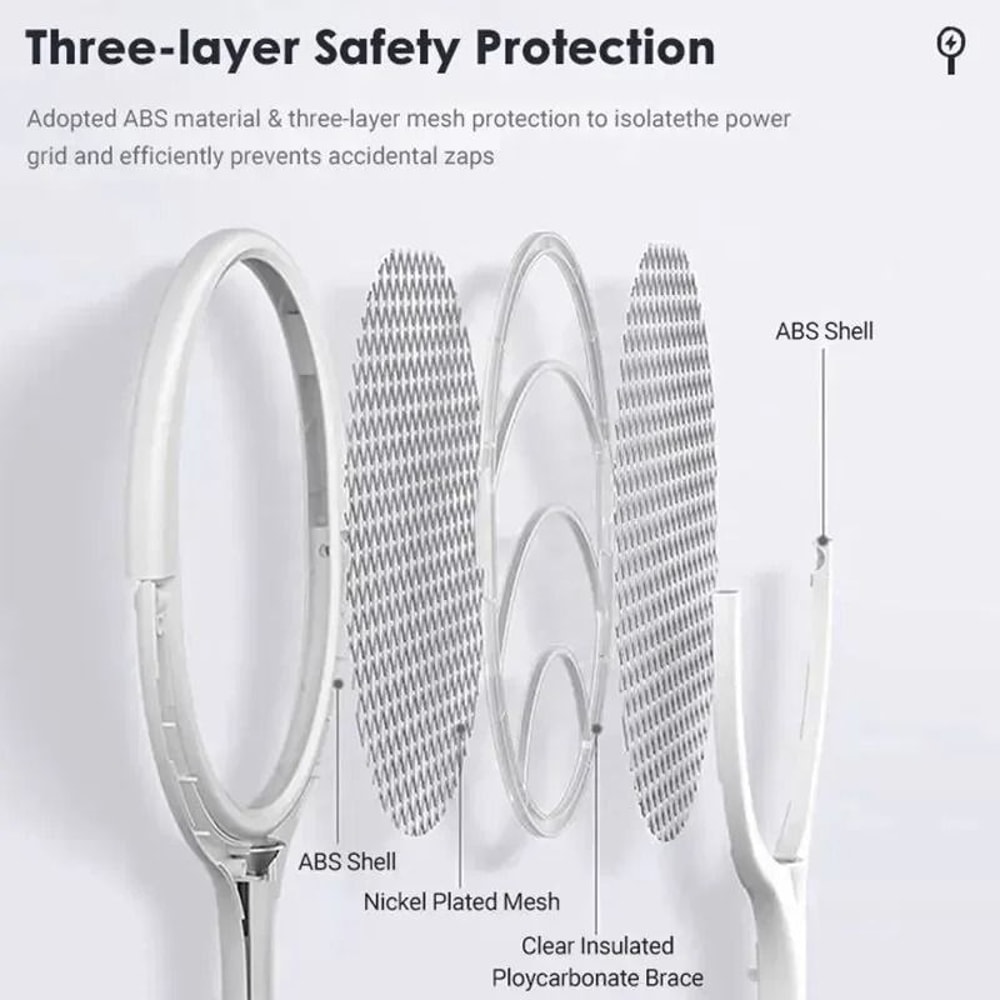 5in1 USB Rechargeable Electric Mosquito Swatter Racket 3