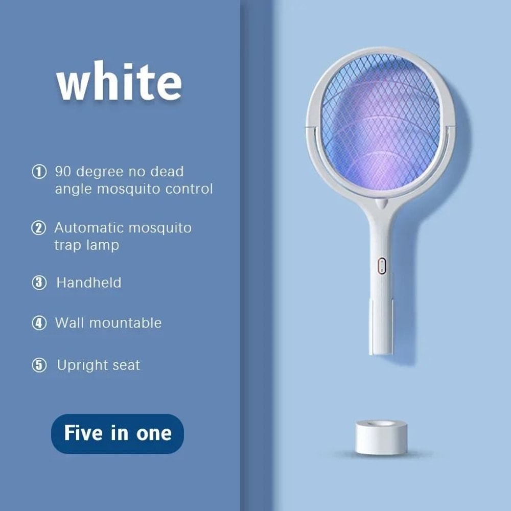 5in1 USB Rechargeable Electric Mosquito Swatter Racket 7