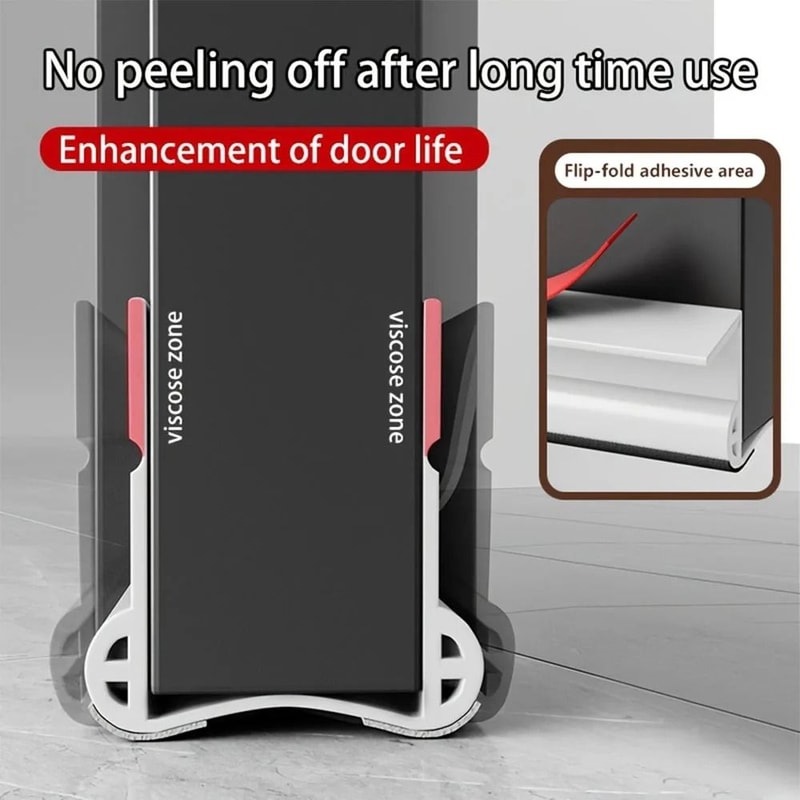 Adjustable Door Gap Weather Strip Triple Seal Bottom Draft Stopper 3