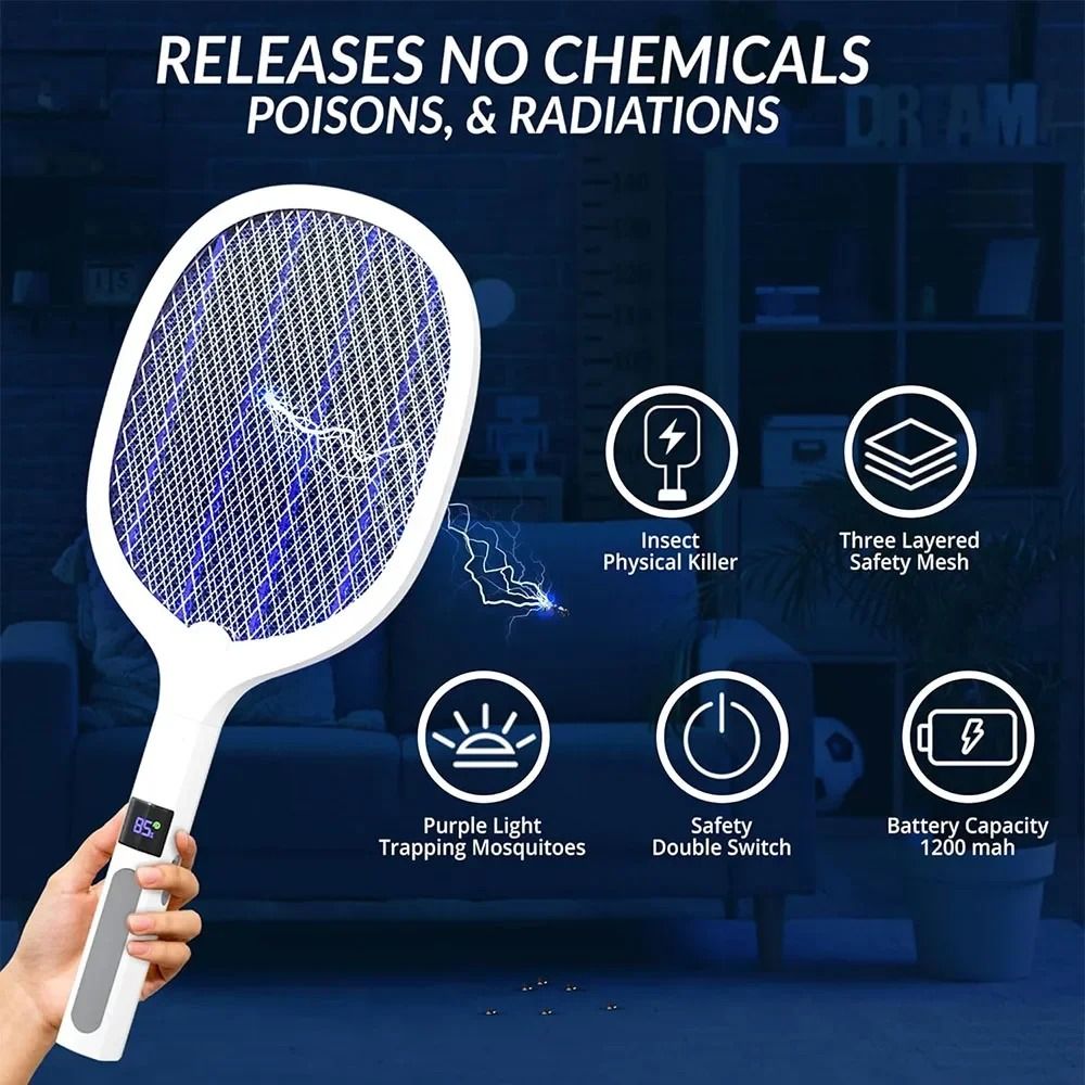 4000V Electric Fly Swatter Insect Killer With Automatic Mode 2