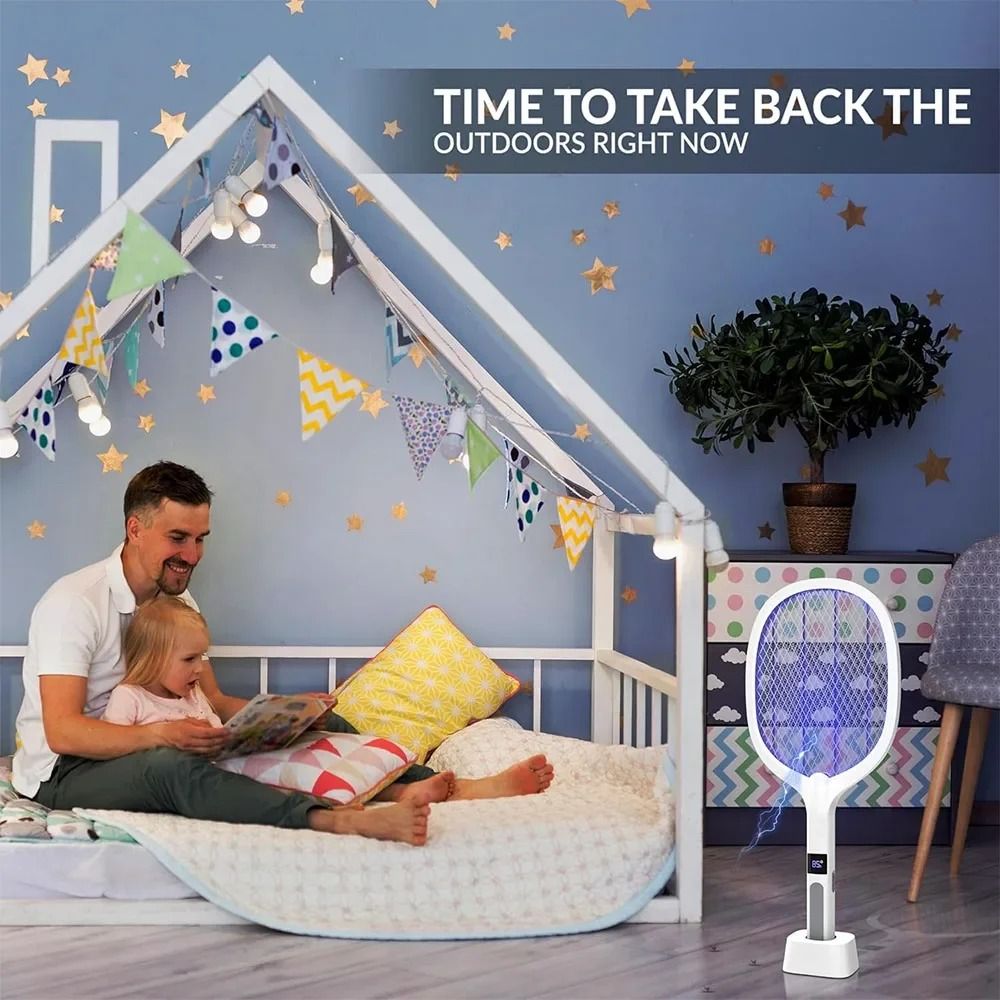 4000V Electric Fly Swatter Insect Killer With Automatic Mode 5