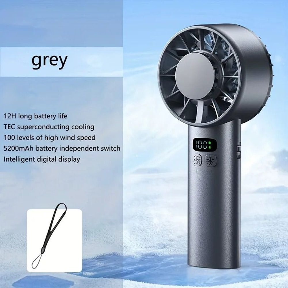 High Speed Handheld Cooling Fan With Ice Compress And LED Display 9