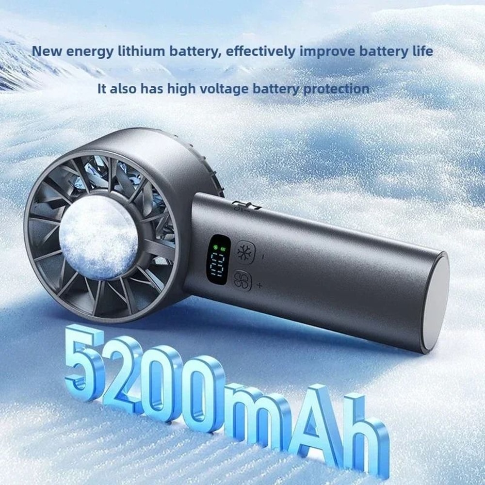 High Speed Handheld Cooling Fan With Ice Compress And LED Display 2