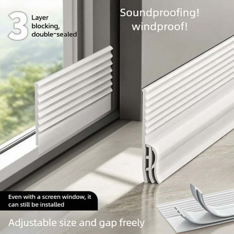 Triple Soundproof Window Seal Strip Self Adhesive Design 0