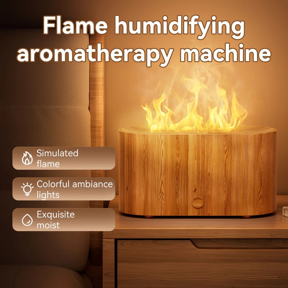 Mini Flame Aromatherapy Diffuser With Timer And Color Light 0