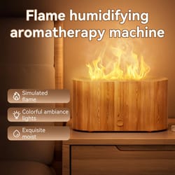 mini flame aromatherapy diffuser with timer and color light